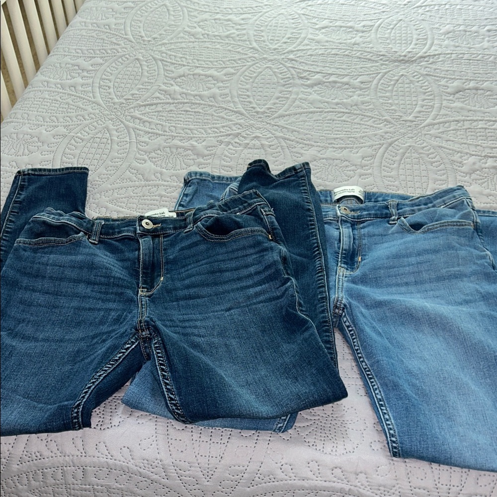 Abercrombie Kids Dark and Light Blue Skinny Jeans